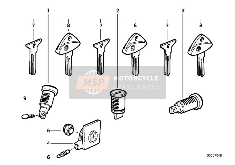 LOCK CYLINDER/KEY/CODE