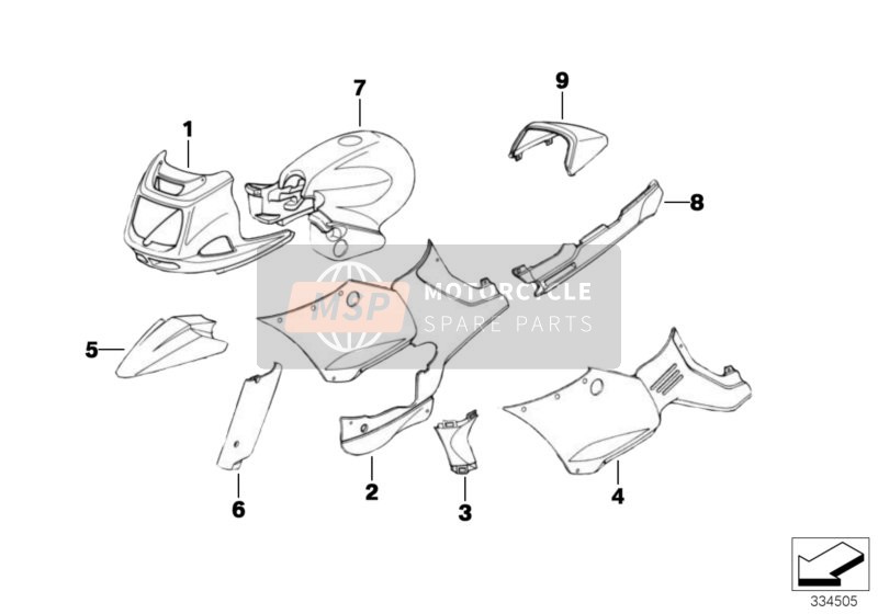 BMW R 1100 RS 93 (0411, 0416) 1998 Pièces en appret pour un 1998 BMW R 1100 RS 93 (0411, 0416)