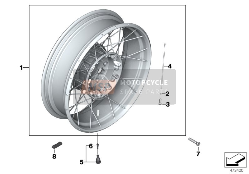 BMW R nineT Urban G/S (0J41, 0J43) 2018 SPOKE WHEEL, REAR for a 2018 BMW R nineT Urban G/S (0J41, 0J43)