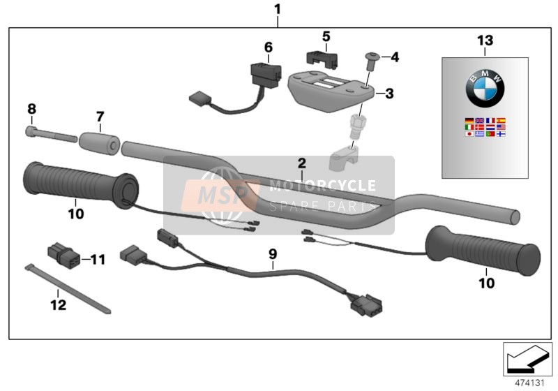 BMW G 650 GS 09 (0180) 2009 Punos calefaccionables para un 2009 BMW G 650 GS 09 (0180)