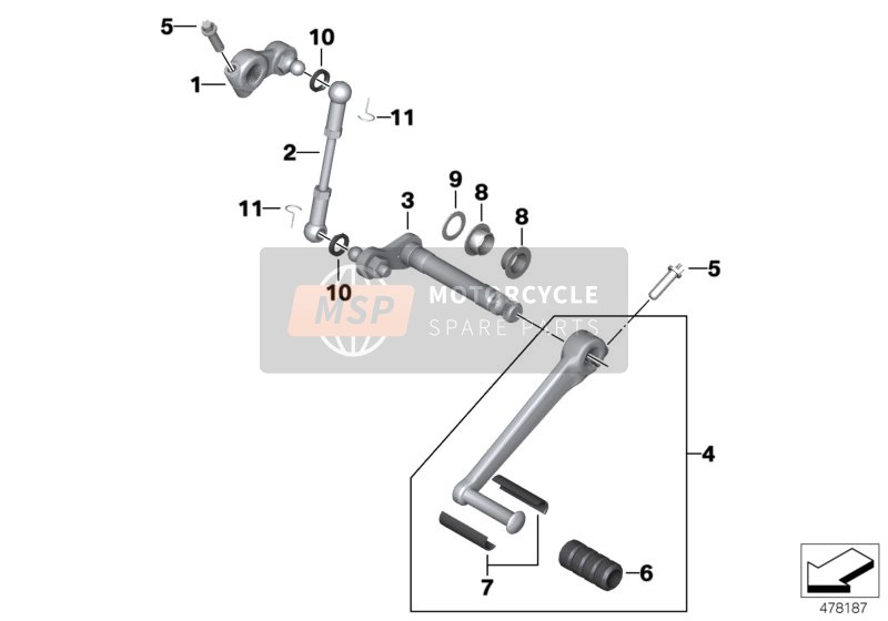 23417671065, FOOT-OPERATED Shift Lever, BMW, 0