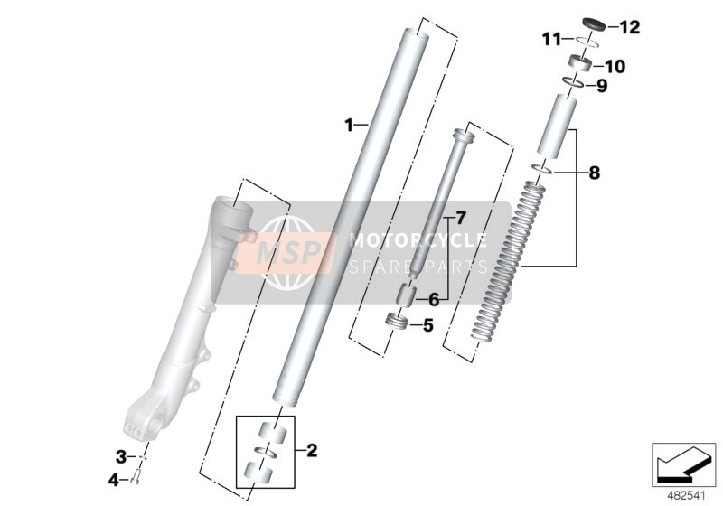 BMW F 750 GS (0B08, 0B18) 2017 STANCHION / DAMPER / SPRING per un 2017 BMW F 750 GS (0B08, 0B18)