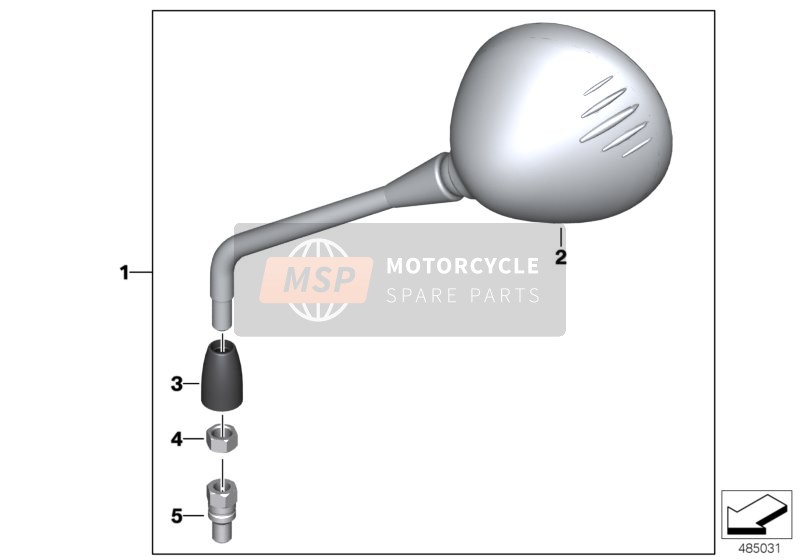 BMW R nineT Urban G/S (0J41, 0J43) 2019 Specchio per un 2019 BMW R nineT Urban G/S (0J41, 0J43)