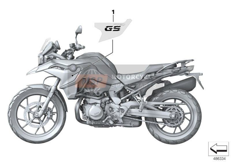 BMW F 750 GS (0B08, 0B18) 2016 Etiquette adhésive 1 pour un 2016 BMW F 750 GS (0B08, 0B18)