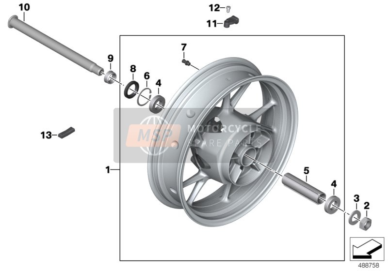 36318388562, Gietwiel Zwart Achter, BMW, 0