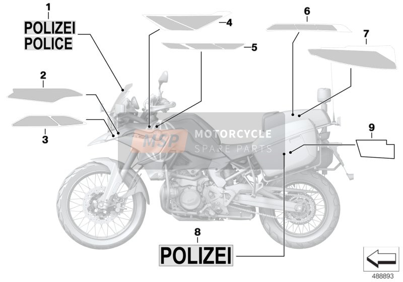 51147717689, Abziehbild Blende Koffer Links, BMW, 1