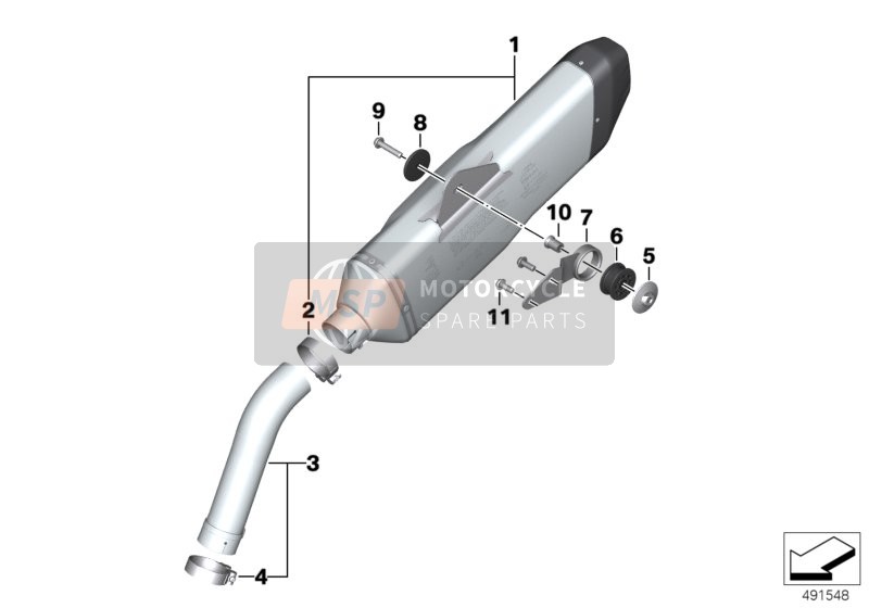 BMW F 750 GS (0B08, 0B18) 2017 EXHAUST SYSTEM PARTS WITH MOUNTING 1 para un 2017 BMW F 750 GS (0B08, 0B18)