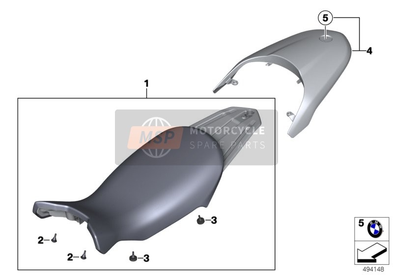 77348560267, Partie Arrière Selle Pilote Urban, BMW, 0