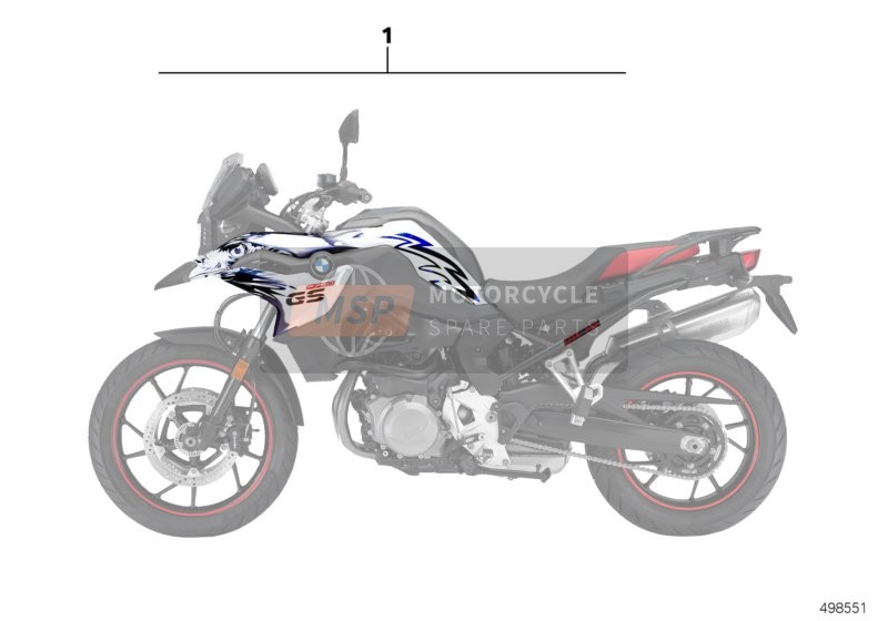 BMW F 750 GS (0B08, 0B18) 2017 STICKER SET 4 para un 2017 BMW F 750 GS (0B08, 0B18)