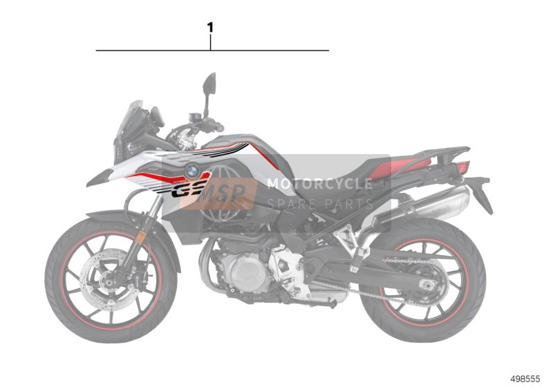 BMW F 750 GS (0B08, 0B18) 2016 STICKER SET 2 voor een 2016 BMW F 750 GS (0B08, 0B18)