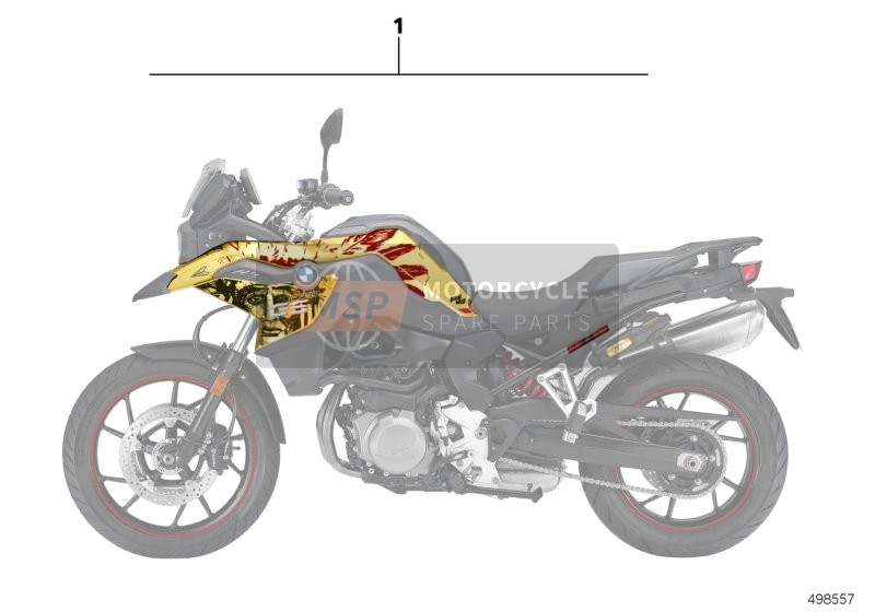 BMW F 750 GS (0B08, 0B18) 2018 STICKER SET 3 für ein 2018 BMW F 750 GS (0B08, 0B18)