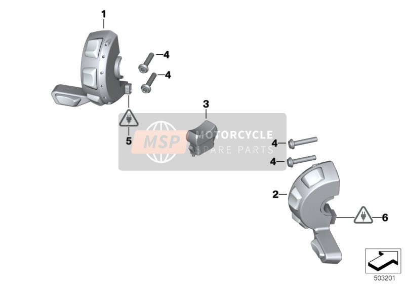 BMW F 750 GS (0B08, 0B18) 2017 Conmutador adicional vehículo especial para un 2017 BMW F 750 GS (0B08, 0B18)