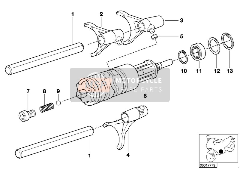23311340389, Shifting Fork 3RD And 4TH Gear, BMW, 0