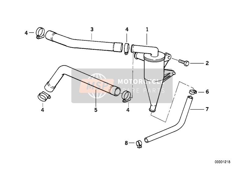 BMW R 1100 RS 93 (0411, 0416) 1998 Ventilazione del motore per un 1998 BMW R 1100 RS 93 (0411, 0416)