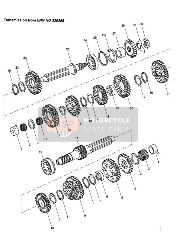 T3800006, Bearing, Needle, K25X32X16, Triumph, 2
