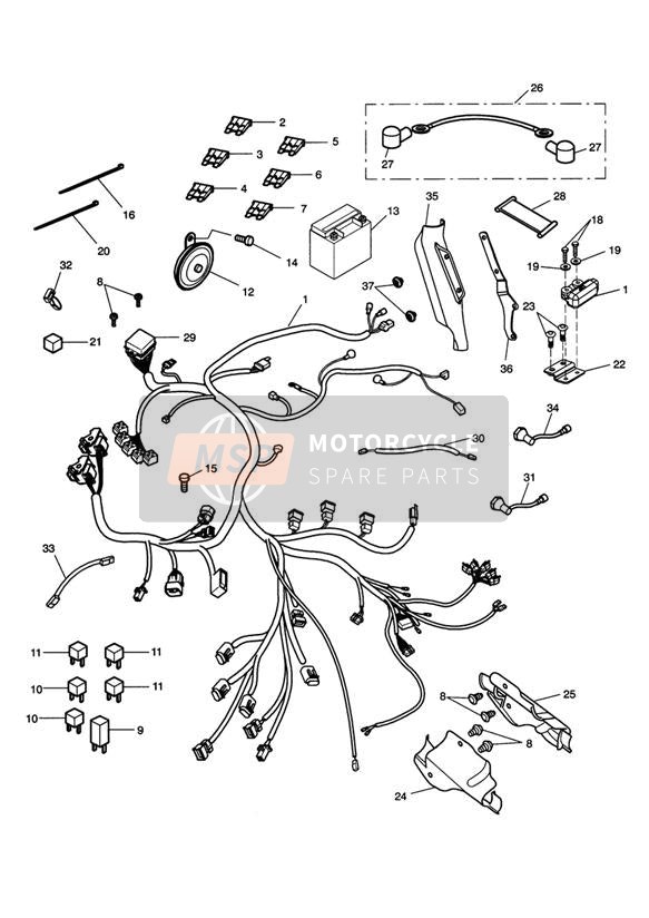 T2500113, Horn Assembly, Hi Tone, Triumph, 2