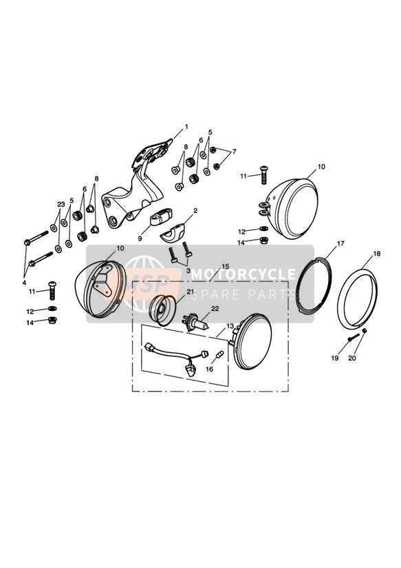 T2700560, Headlight Rim, Triumph, 2