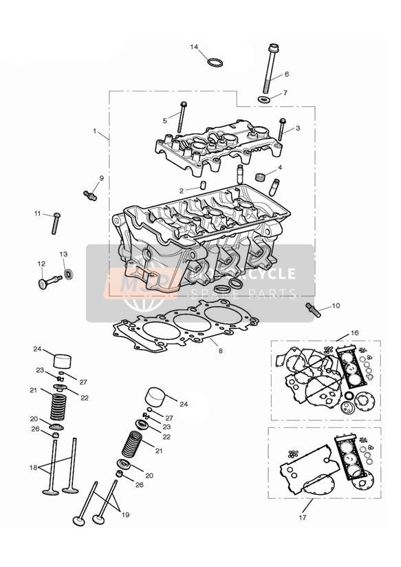 T3100015, Stud, Shld, M8 X 36.5, Slv, Enc, Triumph, 2