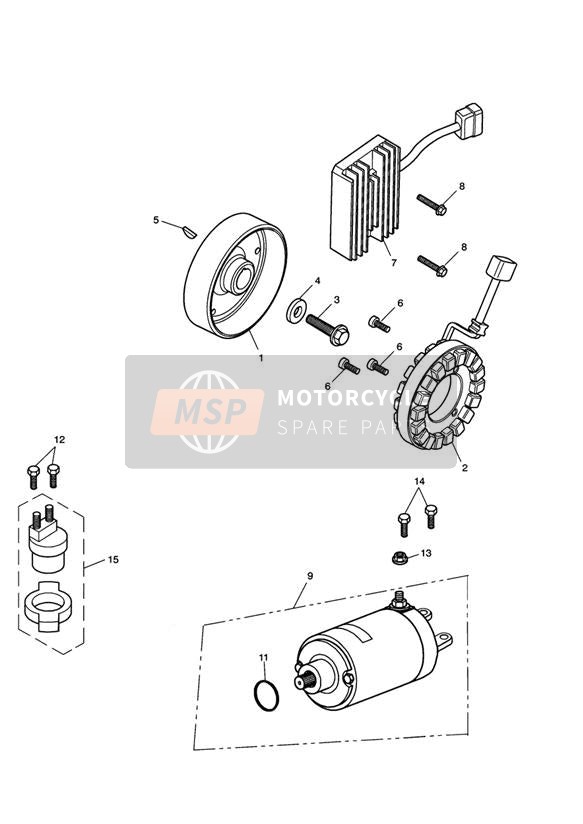 T3205077, Bolt, Hhf, Lghtd, M6 X 8, Slv, Triumph, 0