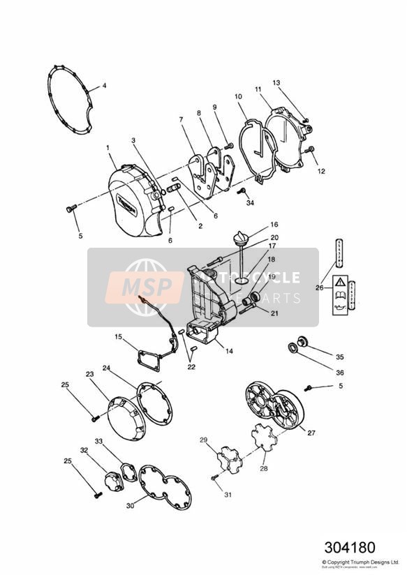 T1260206, Junta Tapa Del Embrague, Triumph, 1