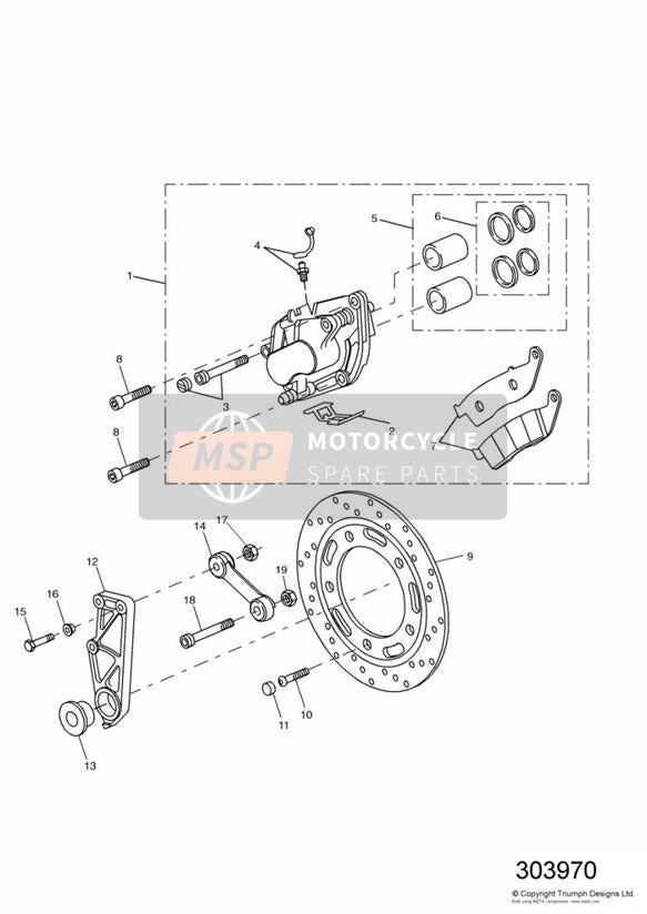 T2020084, Pad Pin Set, D Spec, Triumph, 2