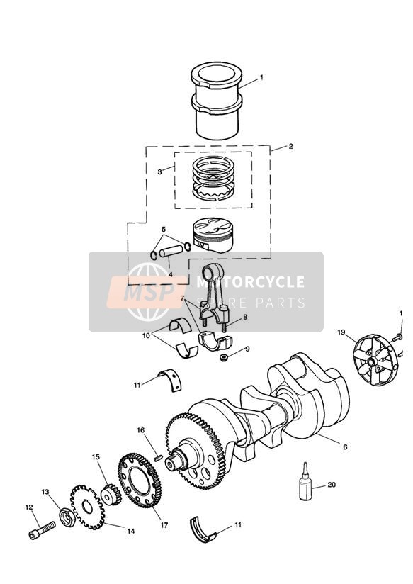 T3331041, Screw, Pan/hd, Tx, M6 X 25, Enc, Triumph, 0