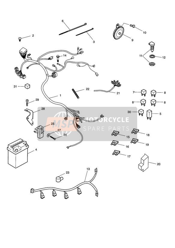T2500805, Fuse, 30A, Triumph, 0