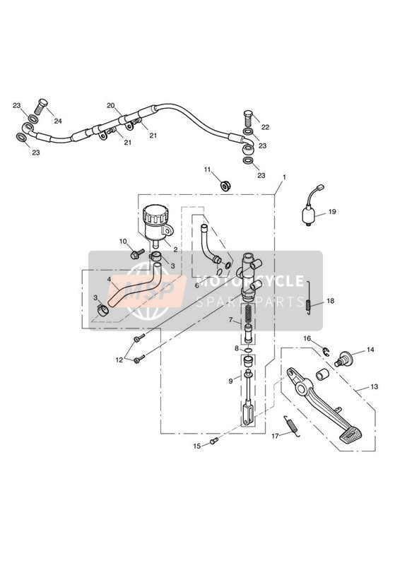 T3205070, Bolt, Hhf, Lghtd, M6 X 30, Slv, Triumph, 0