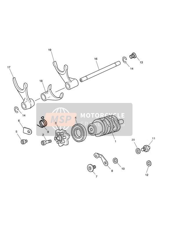 Tambor selector de marchas número de motor 563847