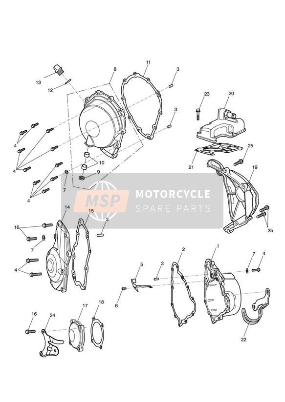 T3205067, Bolt, Hhf, Lghtd, M6 X 25, Slv, Triumph, 0