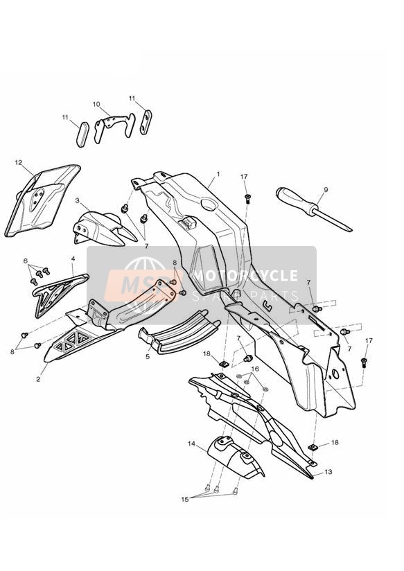 T3205061, Bolt, Hhf, Lghtd, M6 X 10, Slv, Triumph, 0