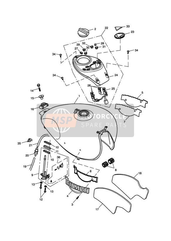 Réservoir de carburant et raccords GT 317246