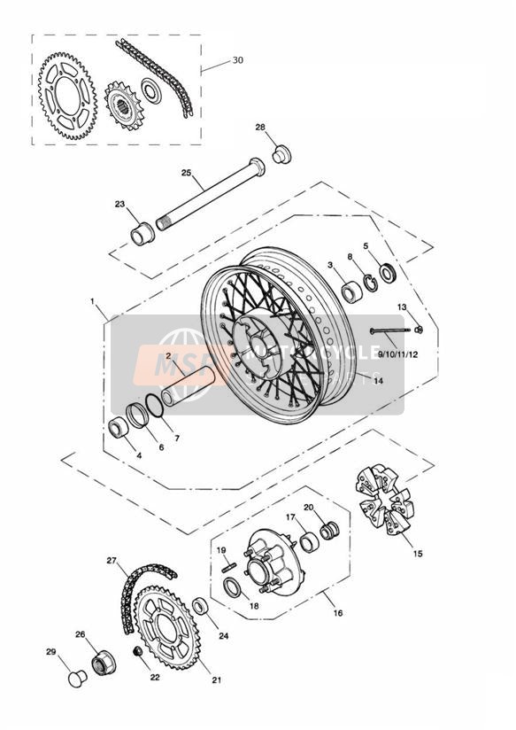 Transmission finale de roue arrière GT (281465F2 279278F4)