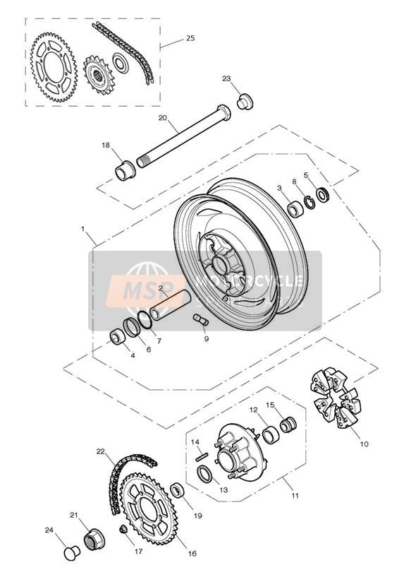 Transmission finale de la roue arrière 281466F2 279279F4 GT