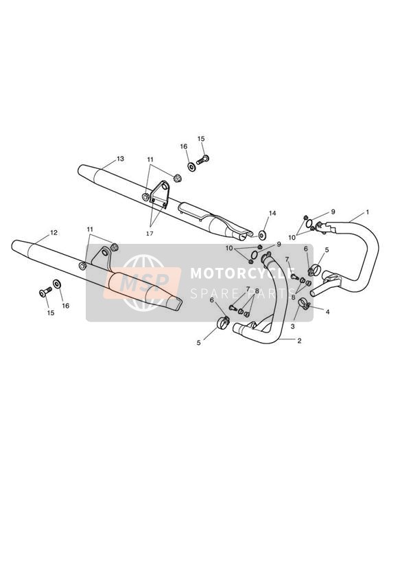 T2201675, Clamp, Exhaust, S/s, Triumph, 0