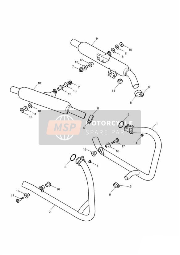 T2201675, Clamp, Exhaust, S/s, Triumph, 1
