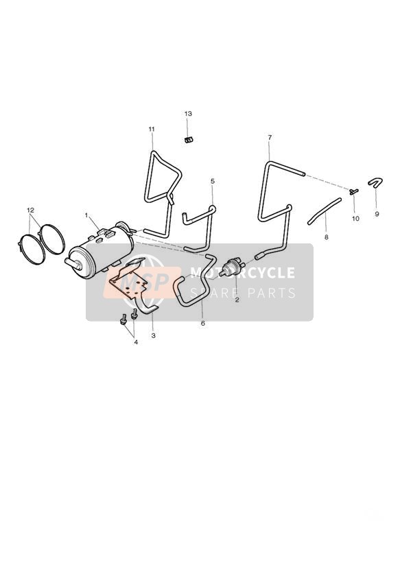 T2040811, Twin Clip, Brake Hose, Triumph, 2