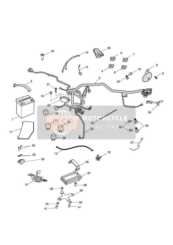 T3701094, P Clip, Dia 4.4, Black, Triumph, 2