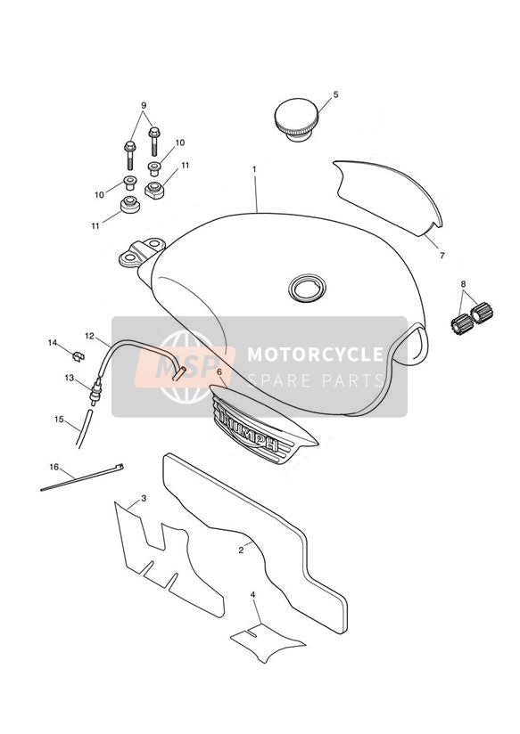 Réservoir de carburant et raccords
