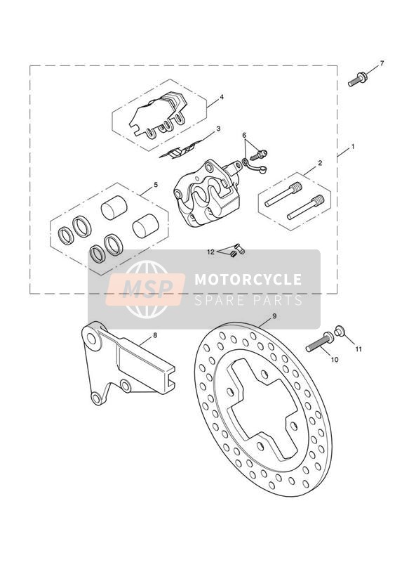 Caliper y Disco de Freno Trasero