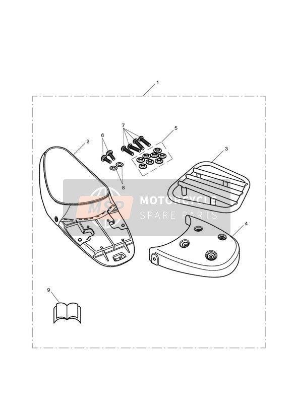 Kit de asiento individual y portaequipajes con ribete blanco
