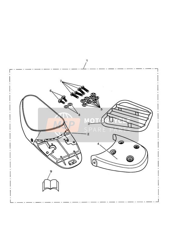 Asiento individual y kit de estante con ribete negro