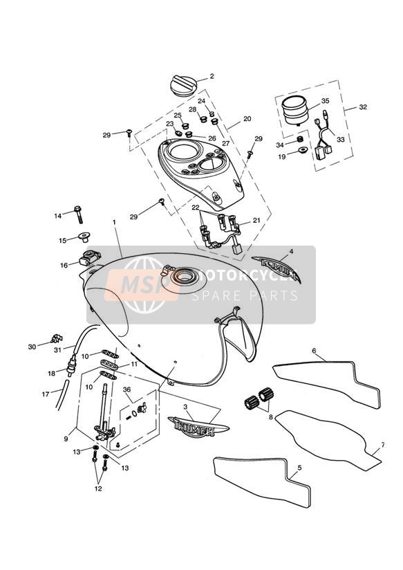 Réservoir de carburant et accessoires 317247 GT