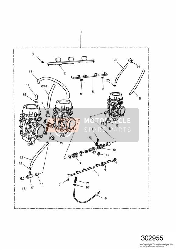 Carburateurs pour modèles US Californie seulement ENG NO 55615