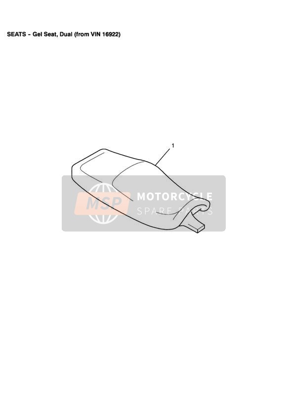 Selle en gel double à partir du VIN 16922