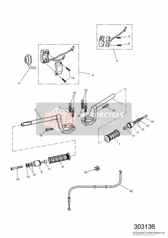 T2040969, Finisher, Handlebar, Triumph, 2