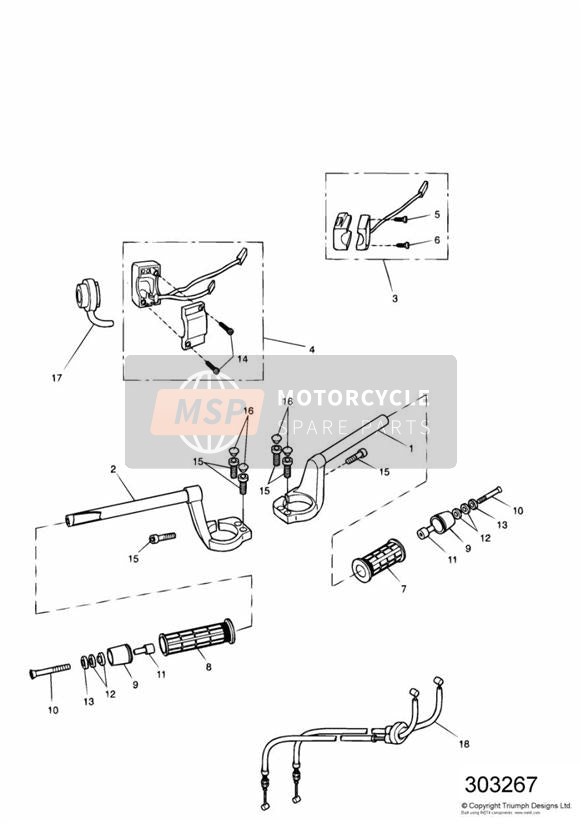 T2040252, Throttle Actuator, Twin Cable, Triumph, 2