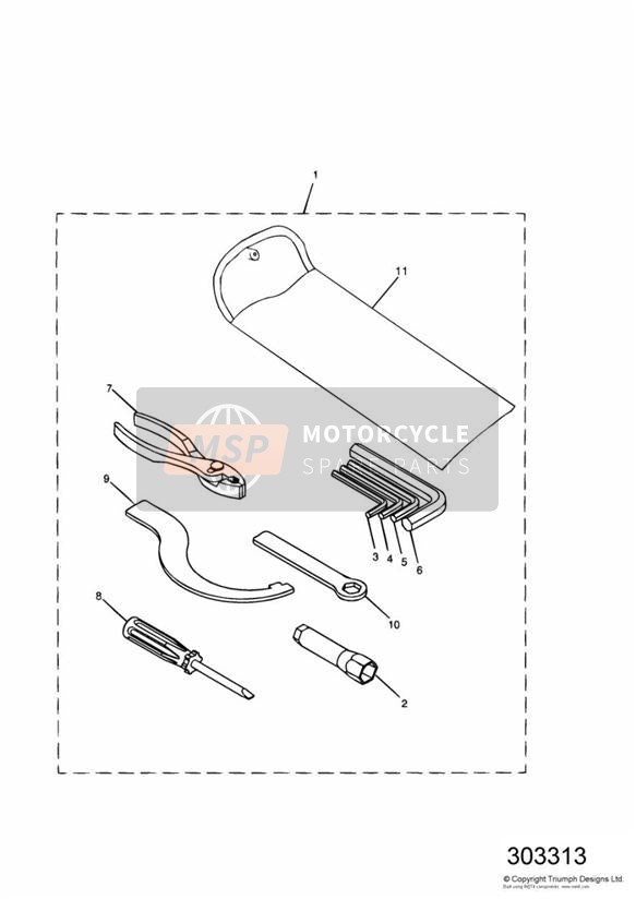 Kit attrezzi per braccio oscillante singolo 161318