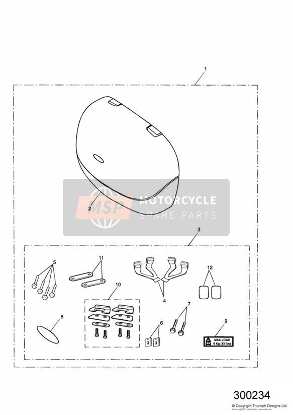 Kit baule laterale sinistro