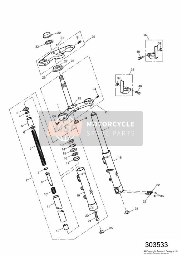 T3900000, Upper Yoke Badge, Triumph, 2